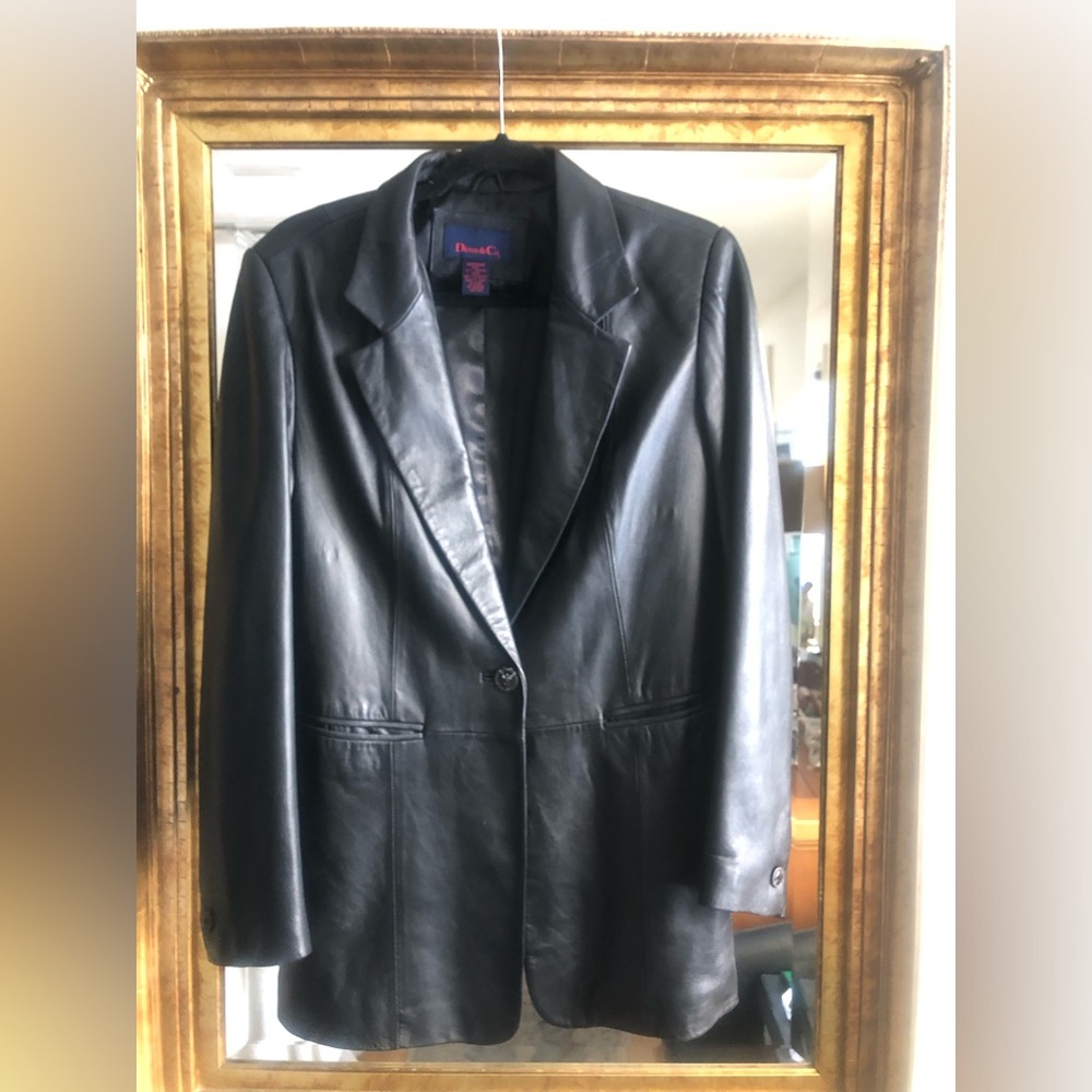 Denim&Co Black Women's Leather Blazer